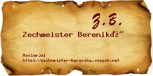 Zechmeister Bereniké névjegykártya